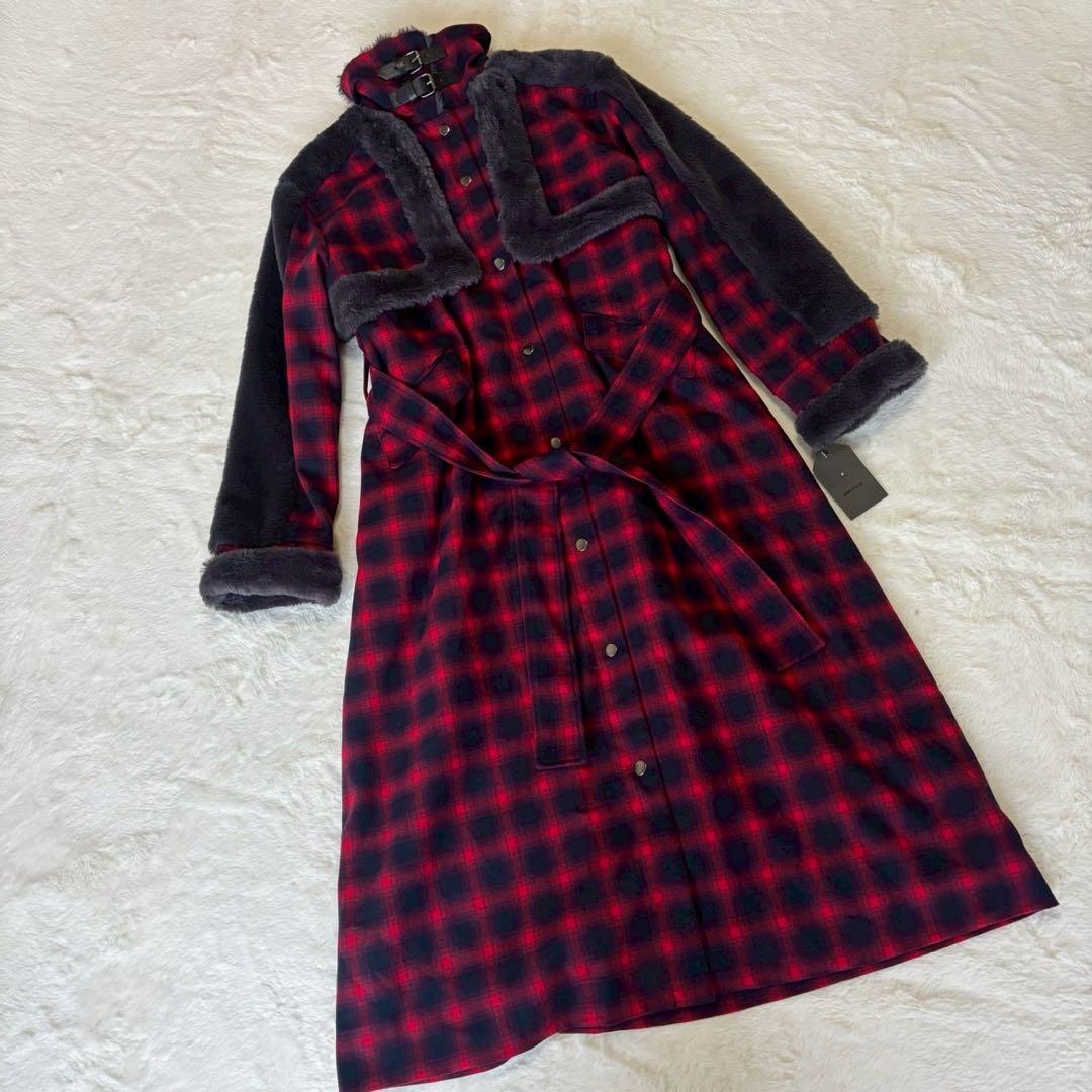 【タグ付き】Mia Asterism ファー付きチェックコート
