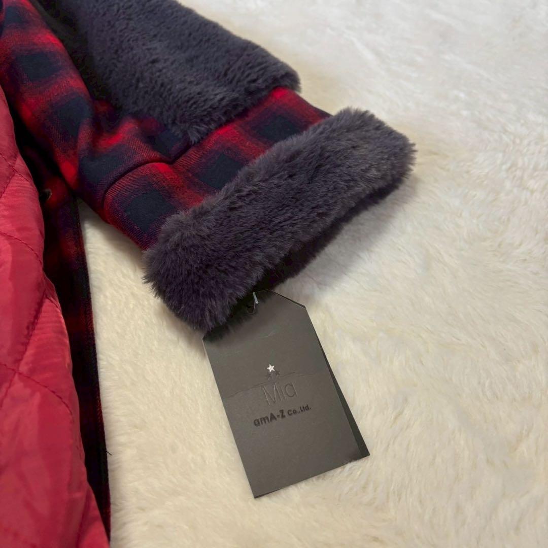 【タグ付き】Mia Asterism ファー付きチェックコート