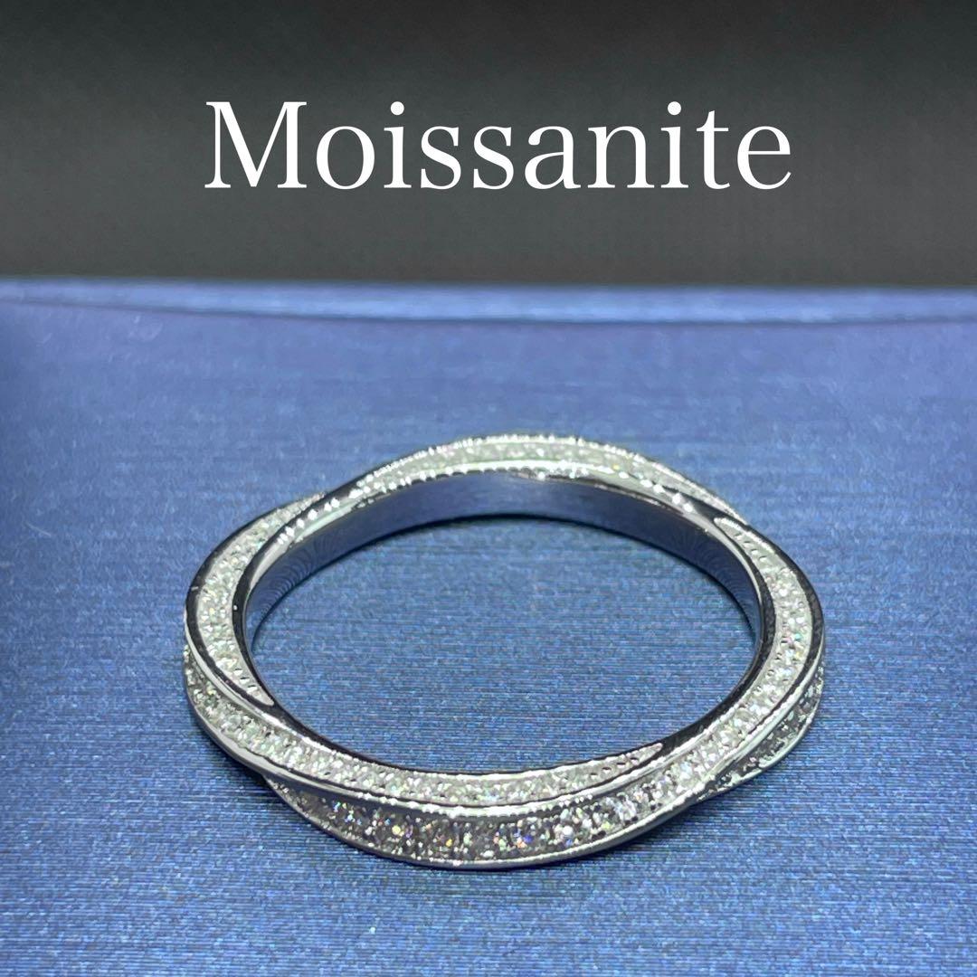 【8号】モアサナイト ツイスト フルエタニティ リング　シルバー