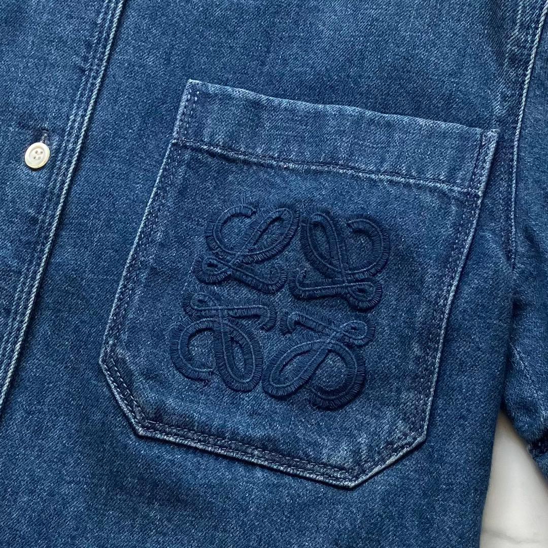 LOEWE ロエベ タグ付新品完売商品 ショートスリーブ デニムシャツ 32