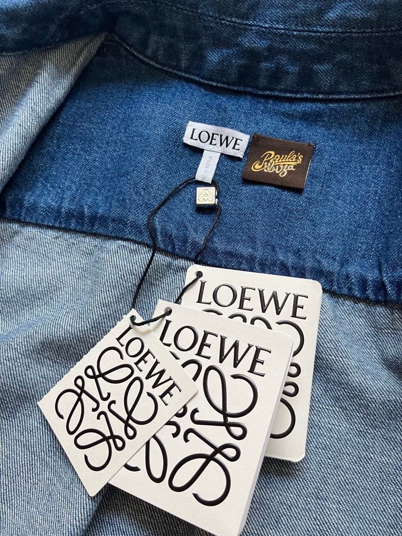 LOEWE ロエベ タグ付新品完売商品 ショートスリーブ デニムシャツ 32