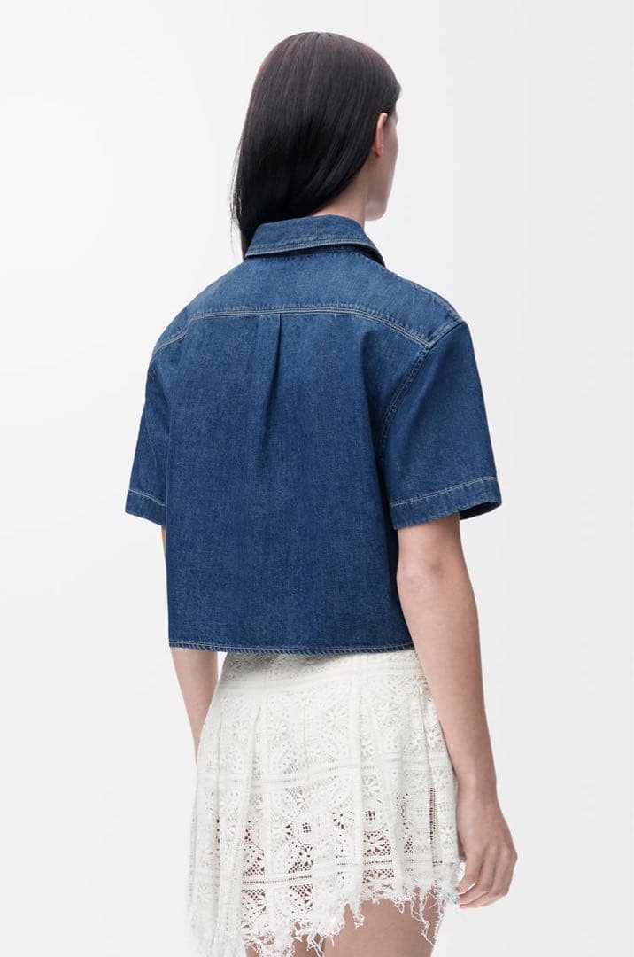 LOEWE ロエベ タグ付新品完売商品 ショートスリーブ デニムシャツ 32