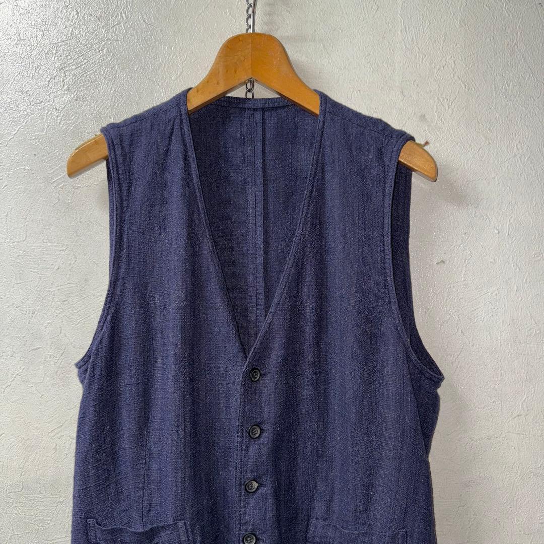 美品 LARDINI ラルディーニ リネンベスト シルク　ジレ　XL 52