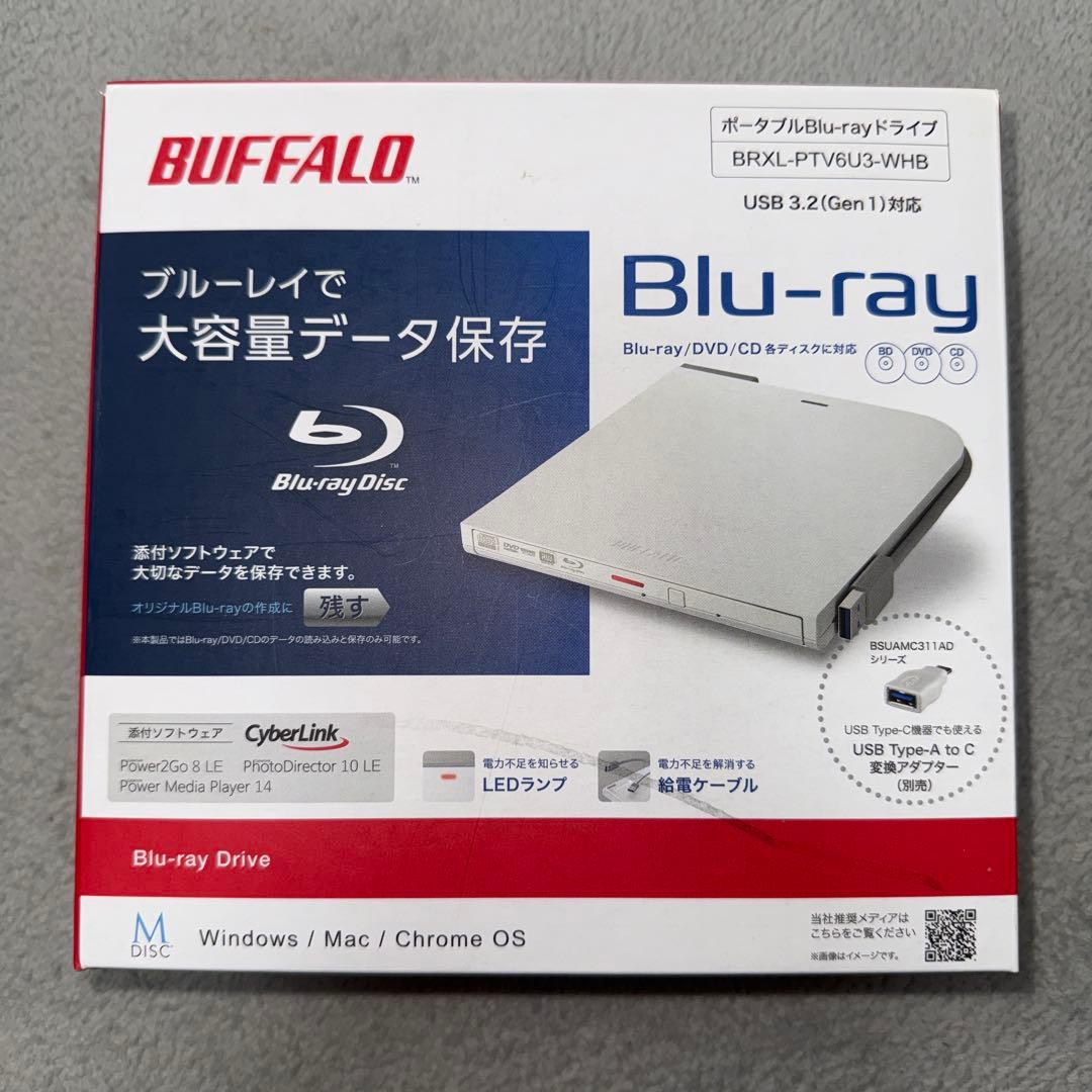 BUFFALO BRXL-PTV6U-WHB Blu-rayドライブ