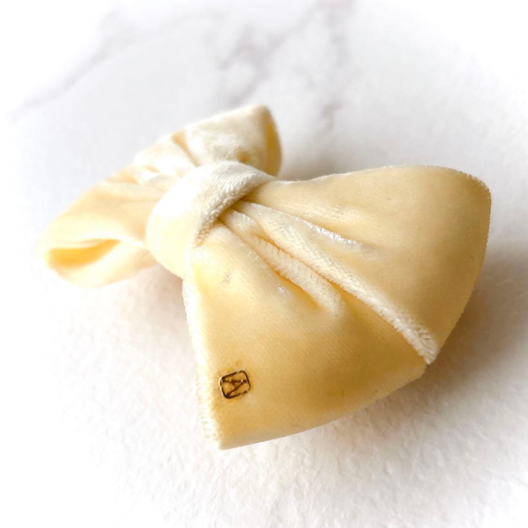 美品 アレクサンドルドゥパリ ベロア リボンバレッタ IVO 秋冬アクセサリー