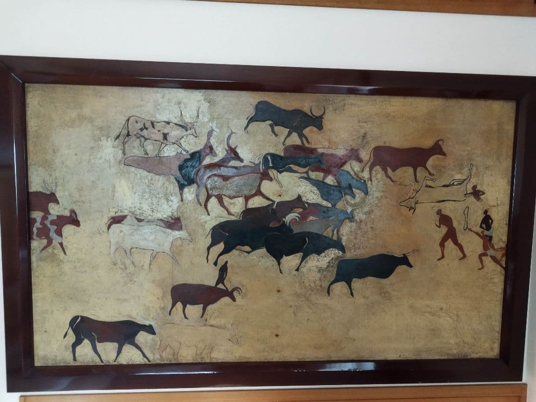 古代壁画の油絵