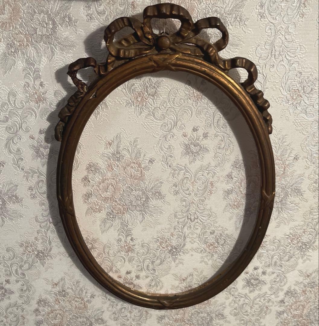 フランスアンティークリボン額