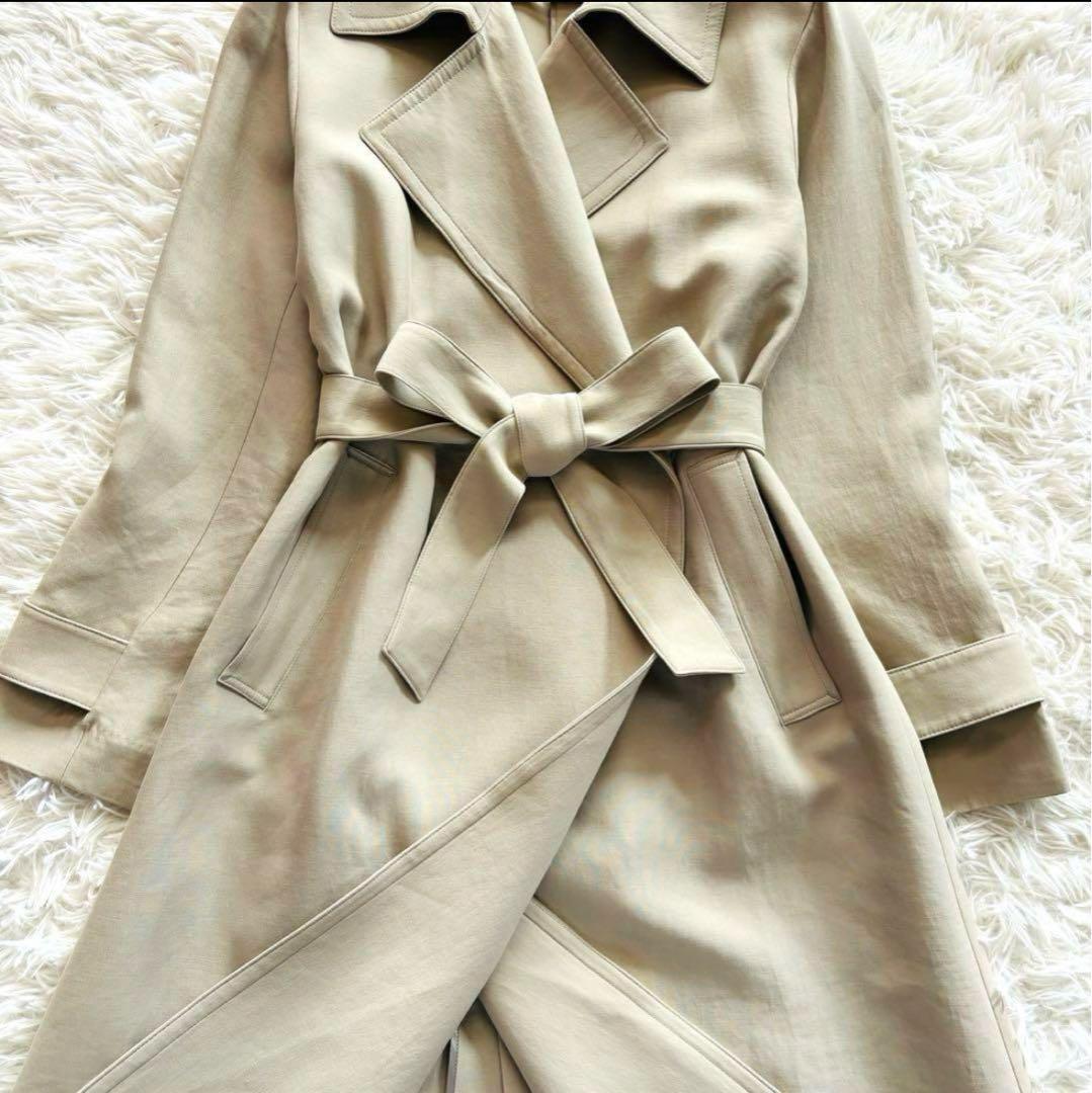 23区　23SS ライトトレンチコート　ロング丈　ボタンレス　ベルト付き　38