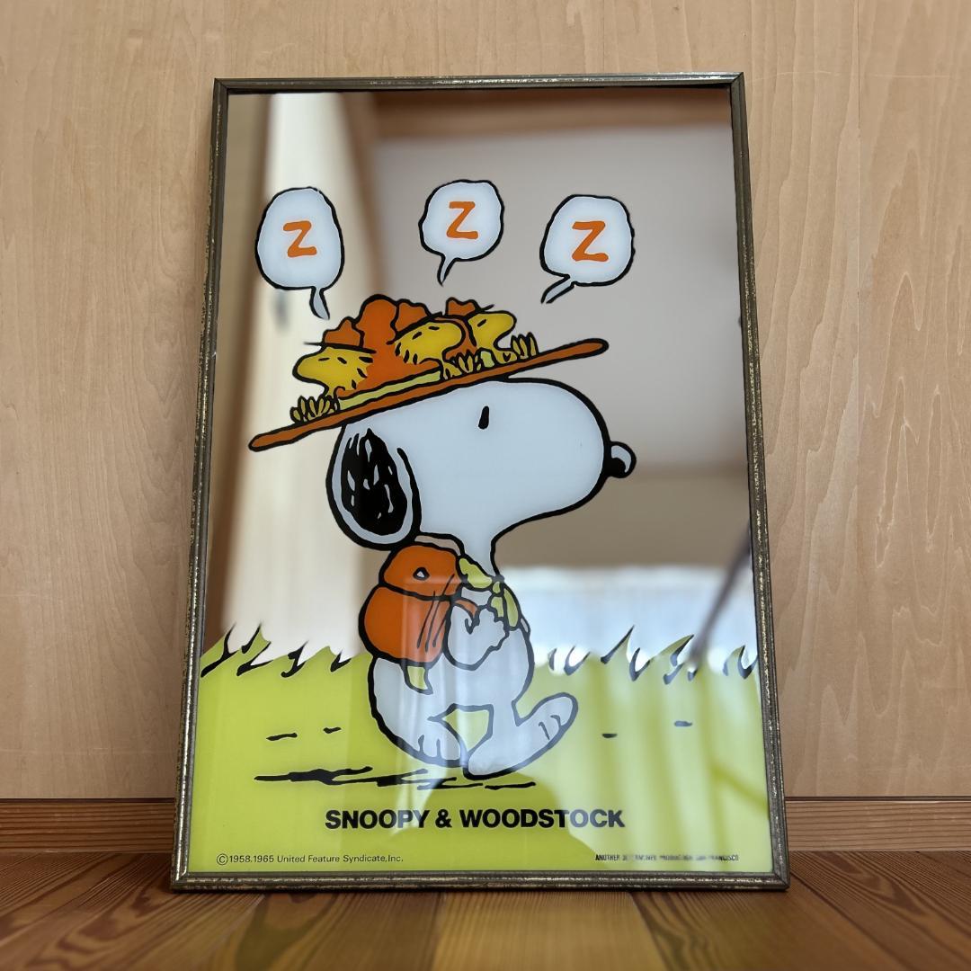 ゆ*う様 スヌーピー　&　ウッドストック 壁掛け鏡 パブミラー