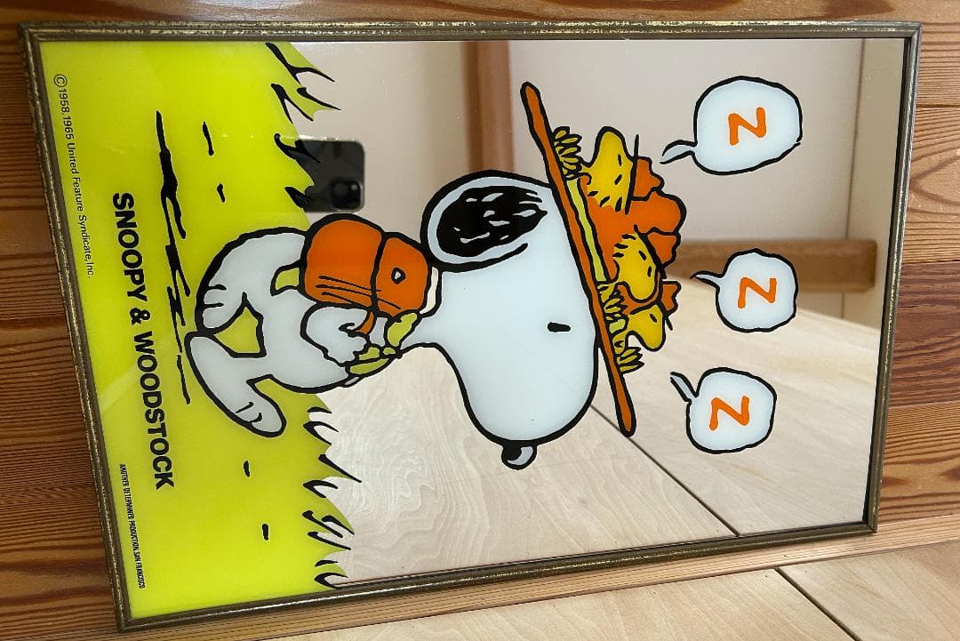 ゆ*う様 スヌーピー　&　ウッドストック 壁掛け鏡 パブミラー