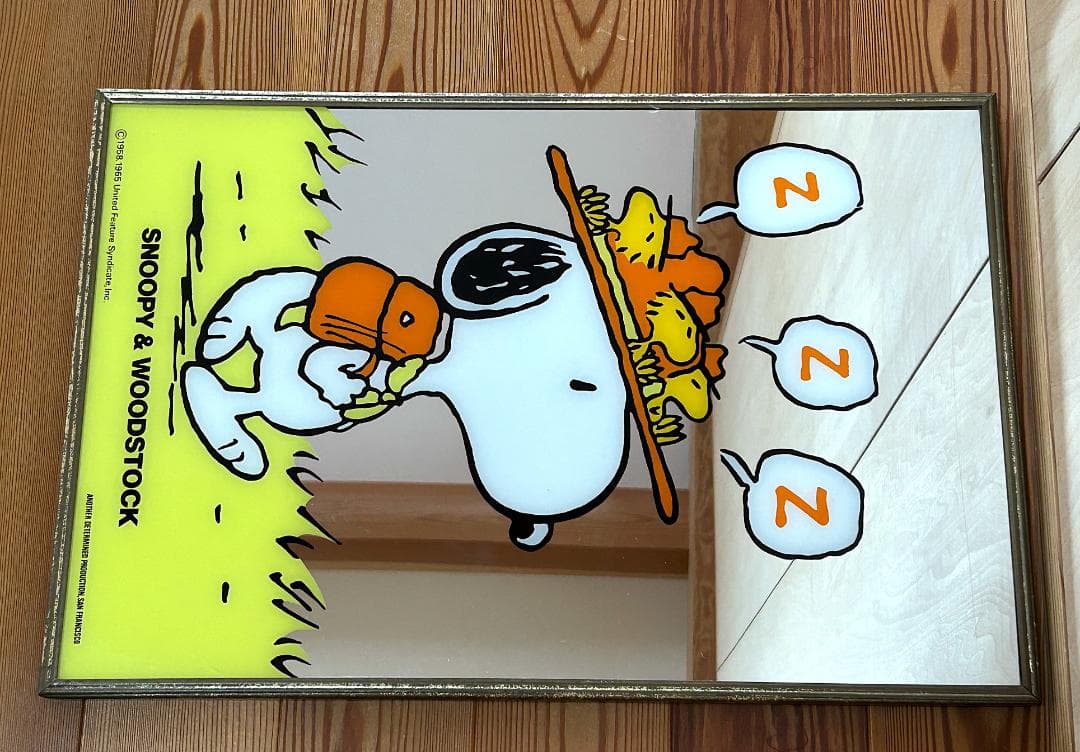 ゆ*う様 スヌーピー　&　ウッドストック 壁掛け鏡 パブミラー