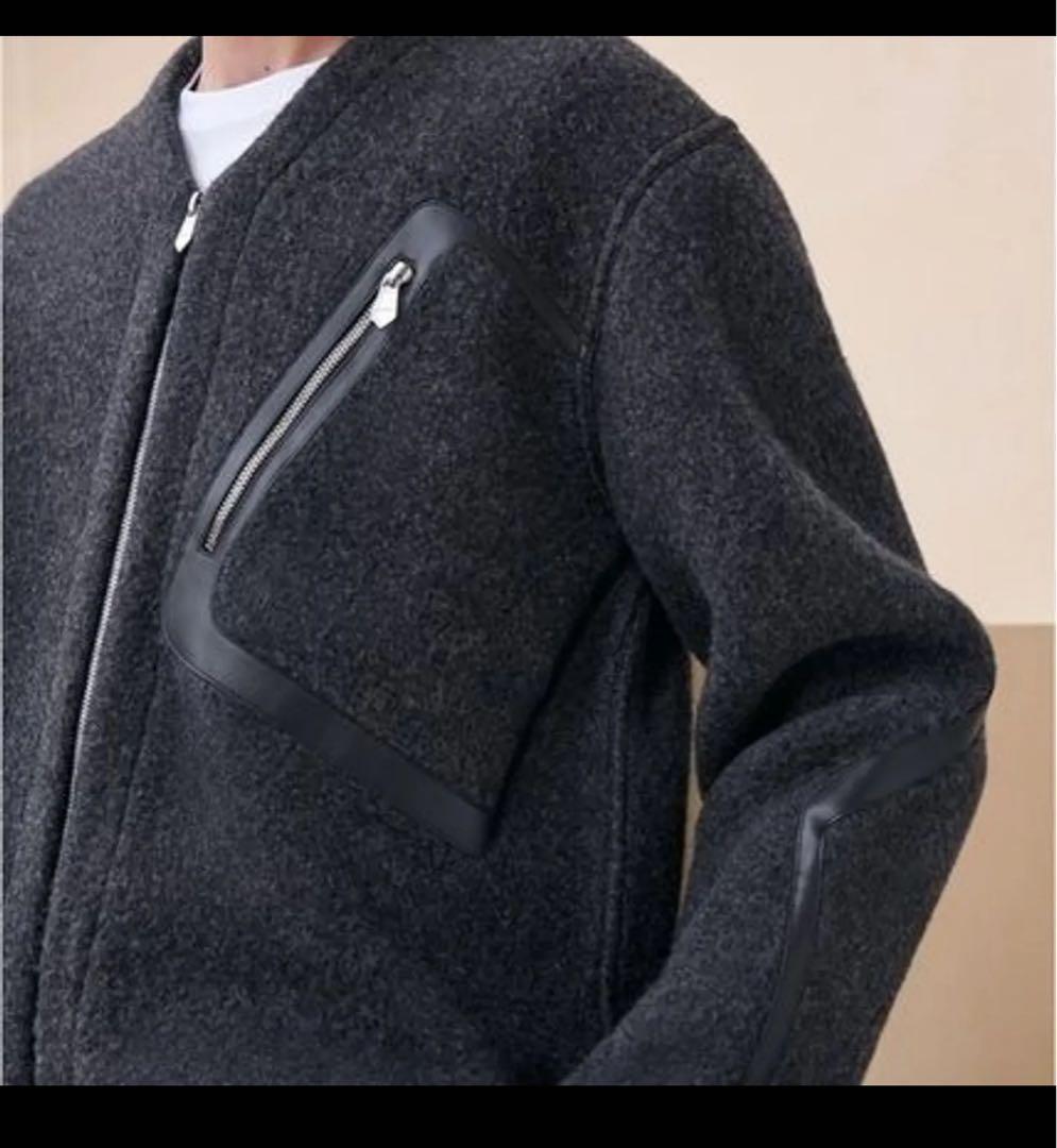 【極美品】最安値HERMES ジップアップ・カーディガン グレーブラック