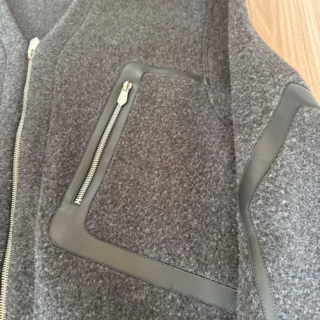 【極美品】最安値HERMES ジップアップ・カーディガン グレーブラック