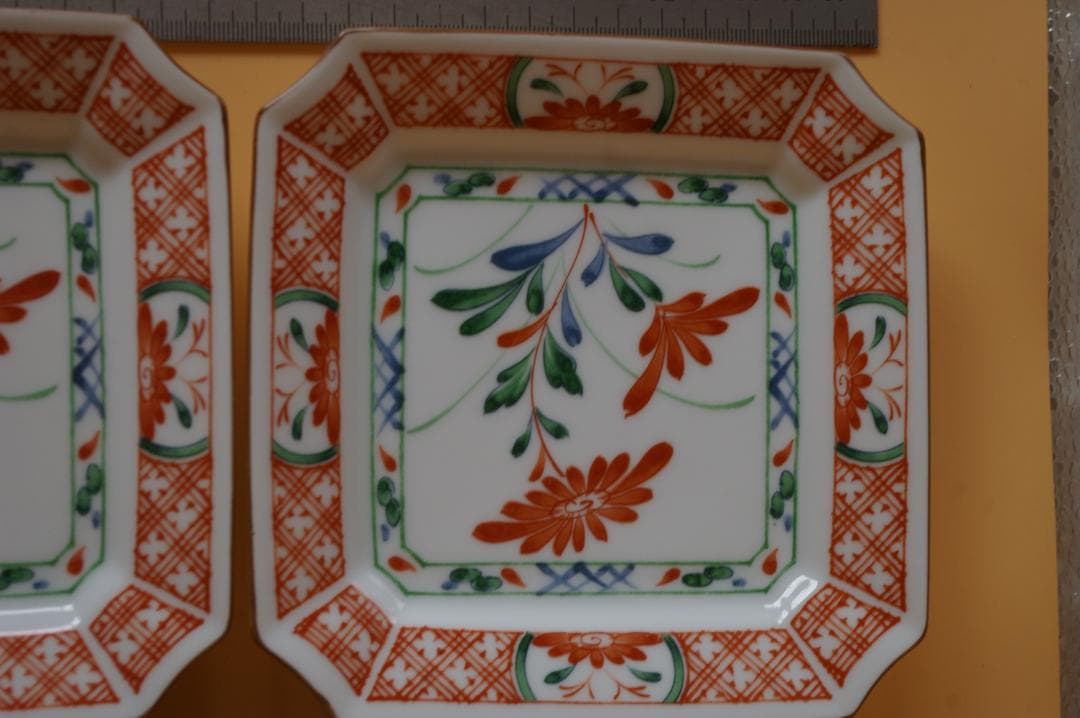 値下げ　乃りたけ ノリタケ 和皿 赤絵 角皿 大皿1枚 小皿5枚