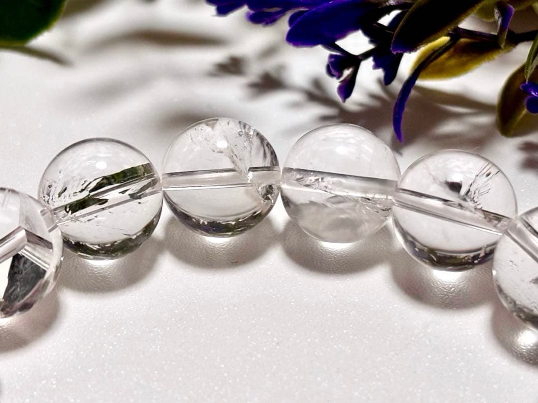 夢幻品質　ヒマラヤ幻の聖山　オールドカイラス水晶の手磨き幻珠ブレス　15.2㎜