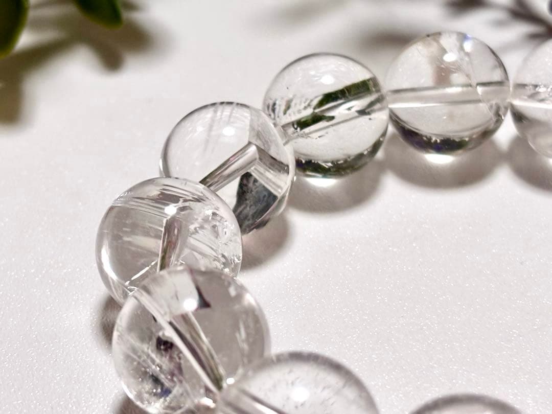 夢幻品質　ヒマラヤ幻の聖山　オールドカイラス水晶の手磨き幻珠ブレス　15.2㎜