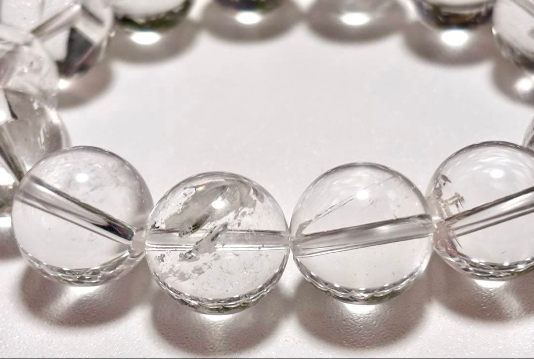 夢幻品質　ヒマラヤ幻の聖山　オールドカイラス水晶の手磨き幻珠ブレス　15.2㎜