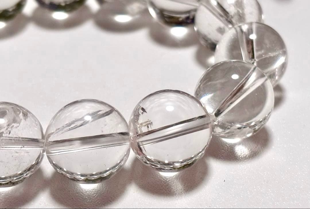 夢幻品質　ヒマラヤ幻の聖山　オールドカイラス水晶の手磨き幻珠ブレス　15.2㎜