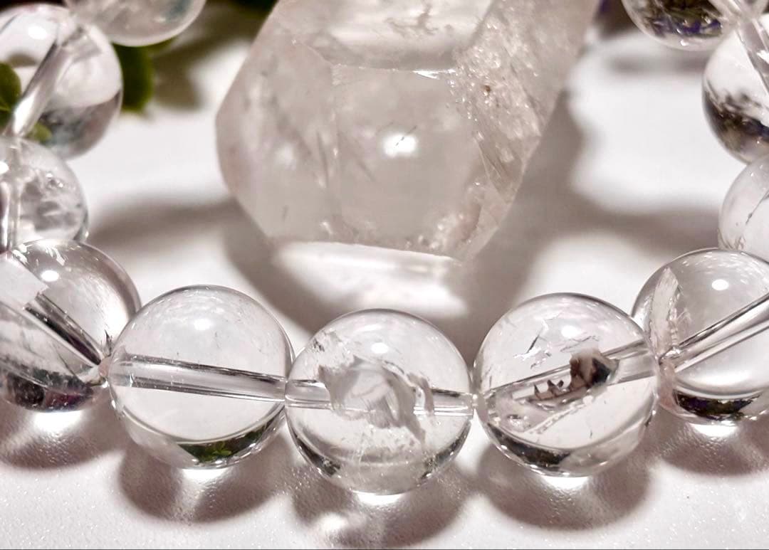 夢幻品質　ヒマラヤ幻の聖山　オールドカイラス水晶の手磨き幻珠ブレス　15.2㎜