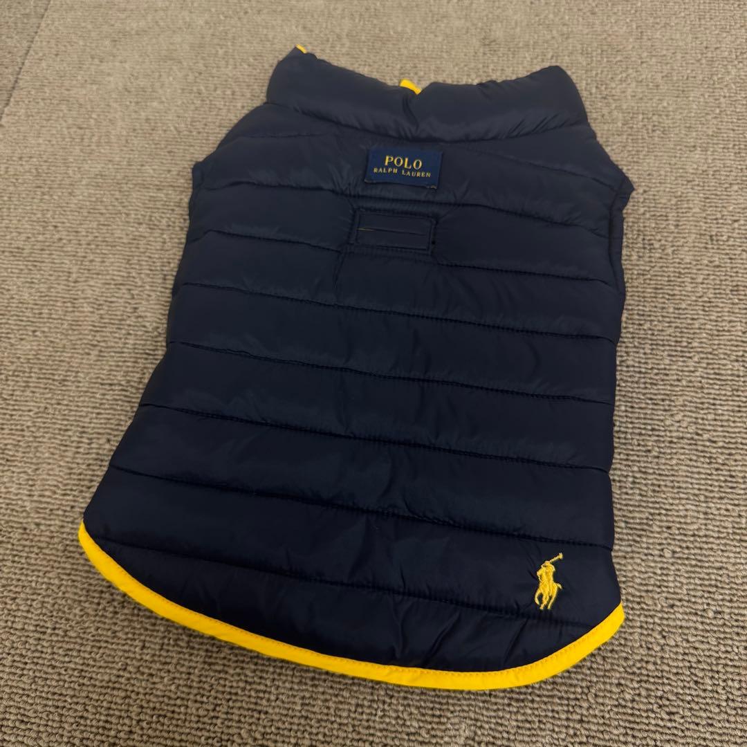 ポロラルフローレン 犬服 ダウンベスト リバーシブル ネイビー イエロー 美品