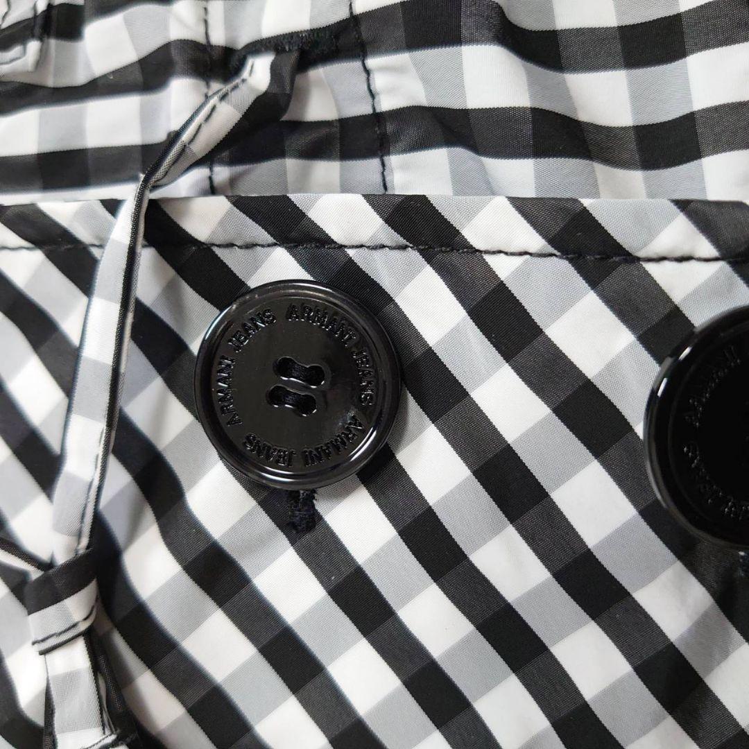 アルマーニ ジーンズ　 ギンガムチェック　 レインコート　ウエストベルト
