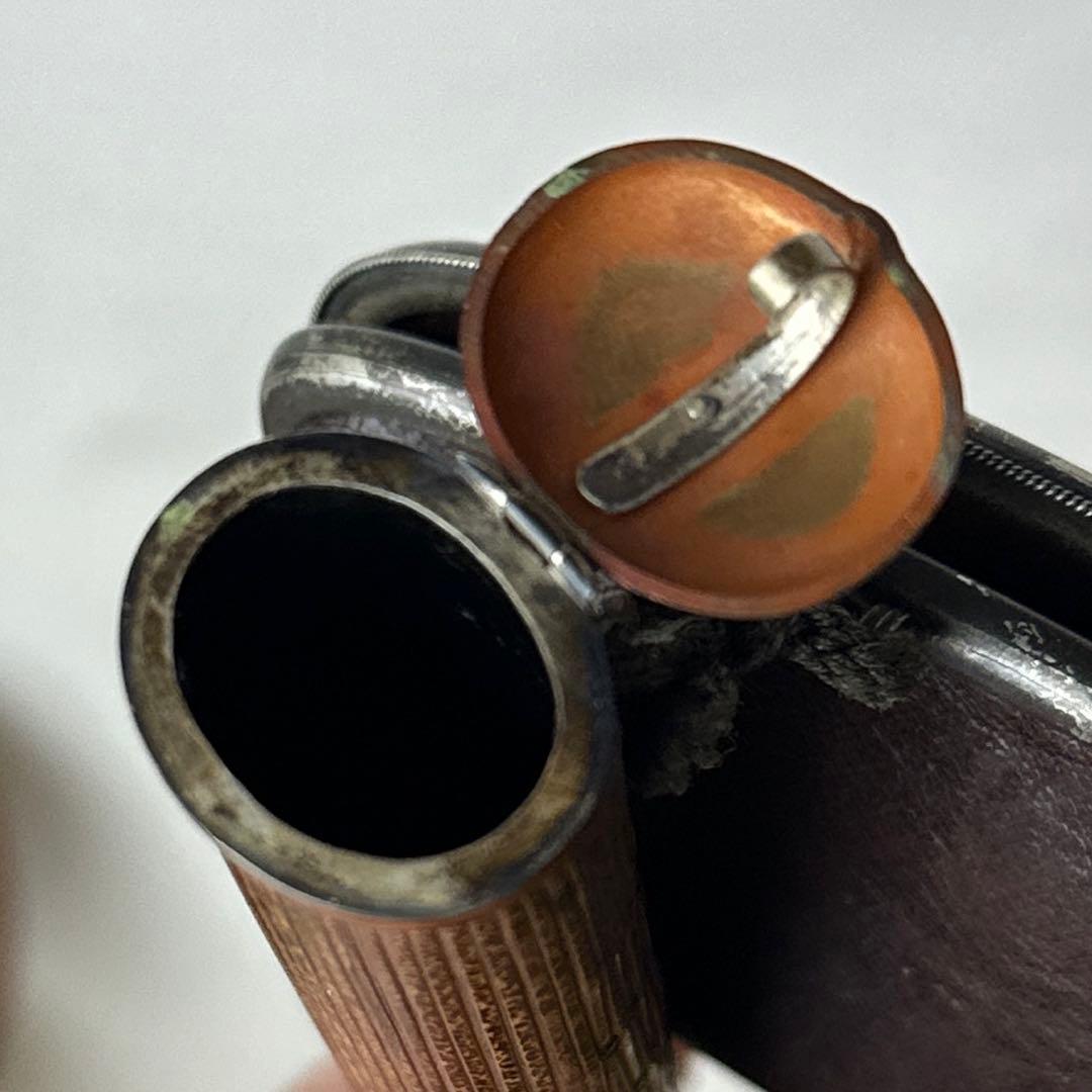 煙管筒 竹細工 相良刺繍 × レザー がま口巾着 骨董 煙草入 古美術