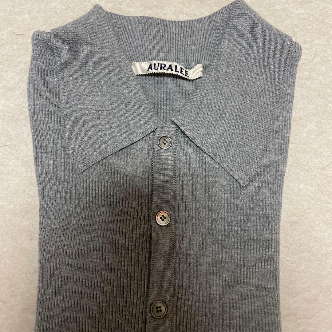 トップス AURAALEE HIGH GAUGE RIB KNIT POLO