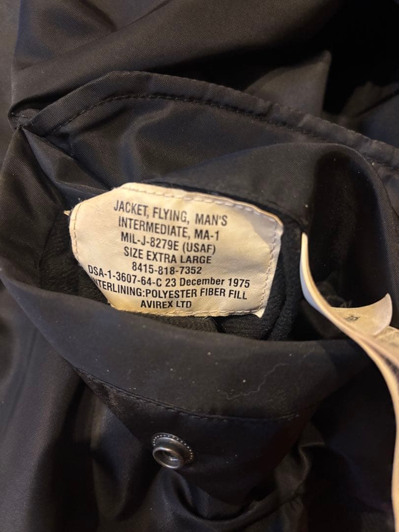 AVIREX USA MA-1フライトジャケット ブラック
