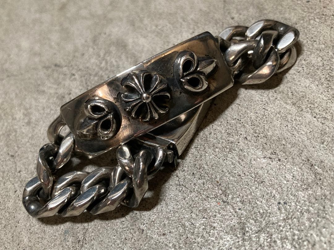 [4] Silver925 / 115g Cross ID極太喜平 ブレスレット