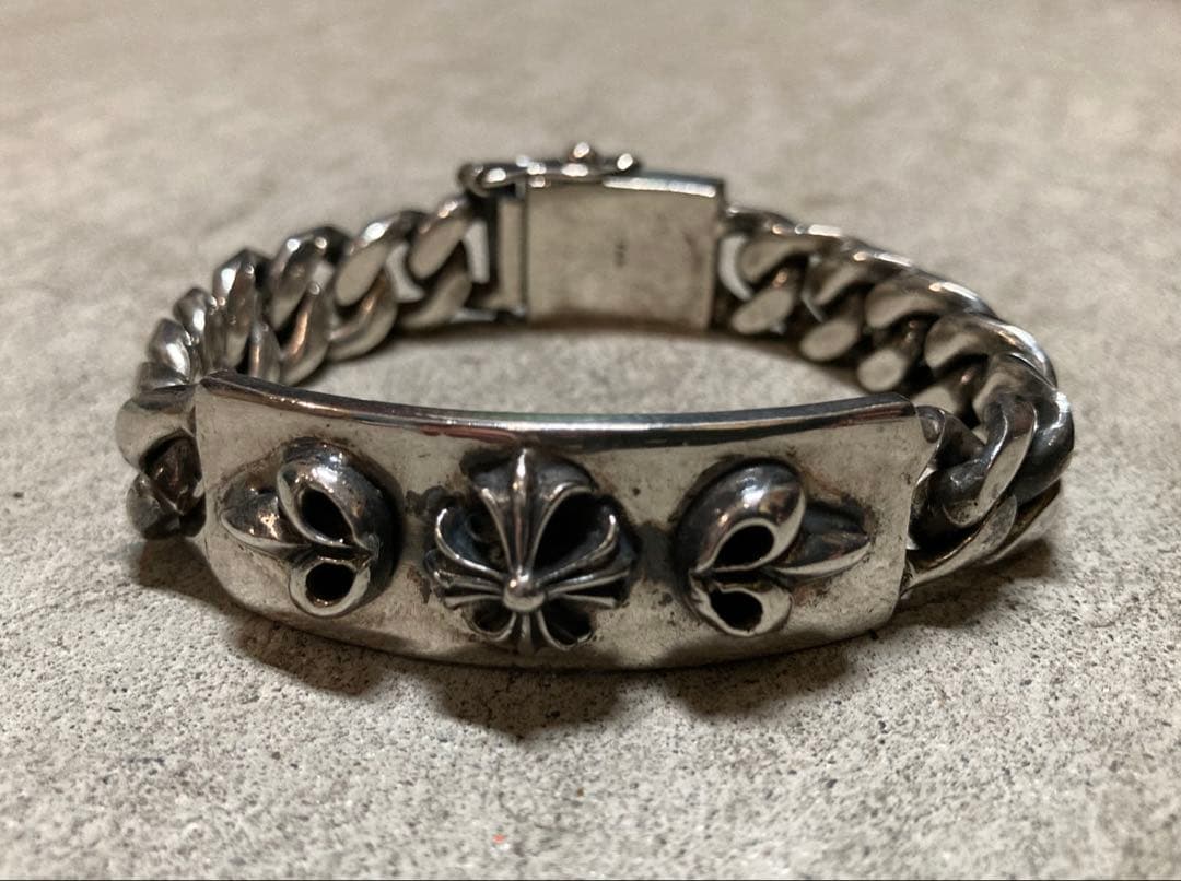 [4] Silver925 / 115g Cross ID極太喜平 ブレスレット