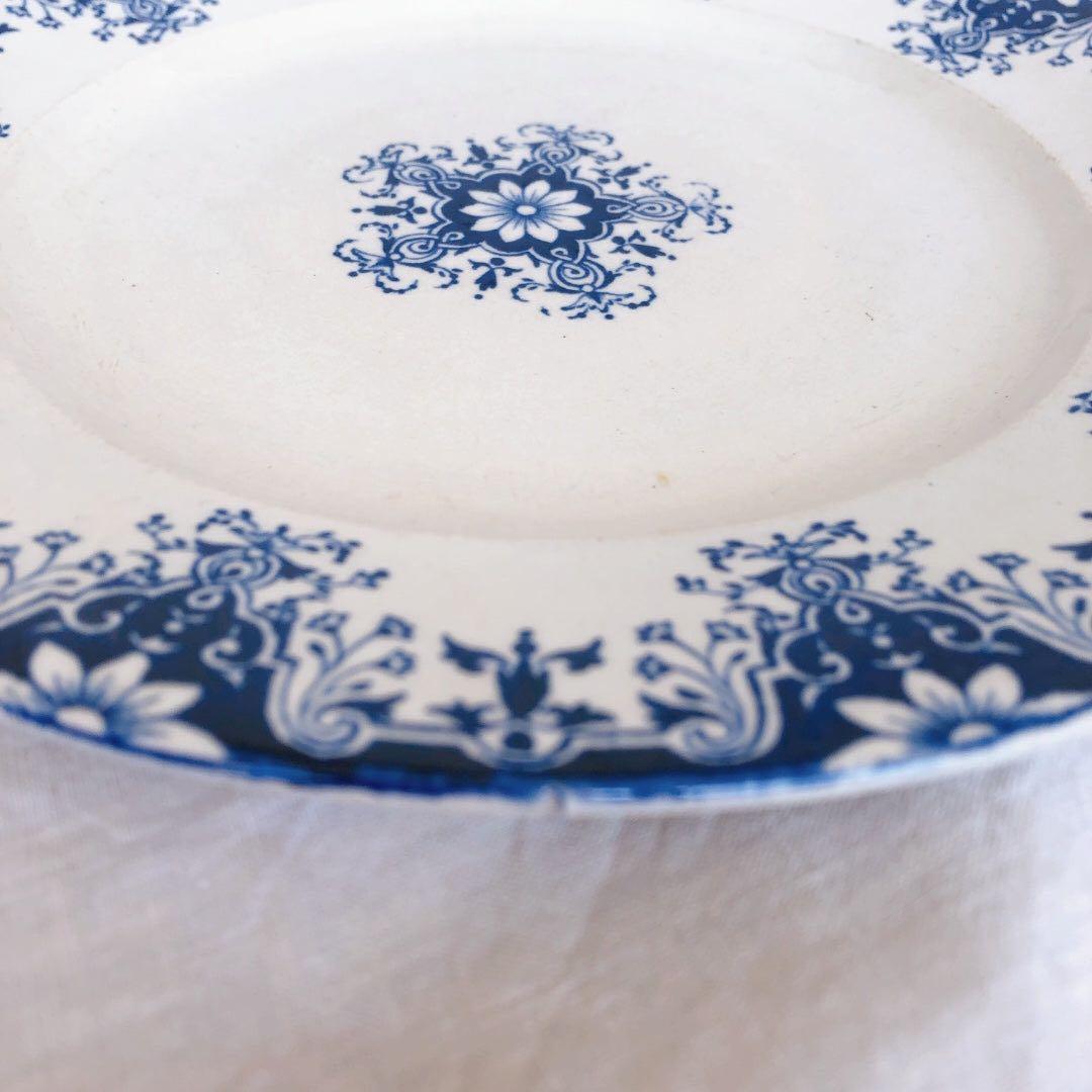 ヴィエイヤーボルドー　ルアン　ディナープレート　フランスアンティーク食器