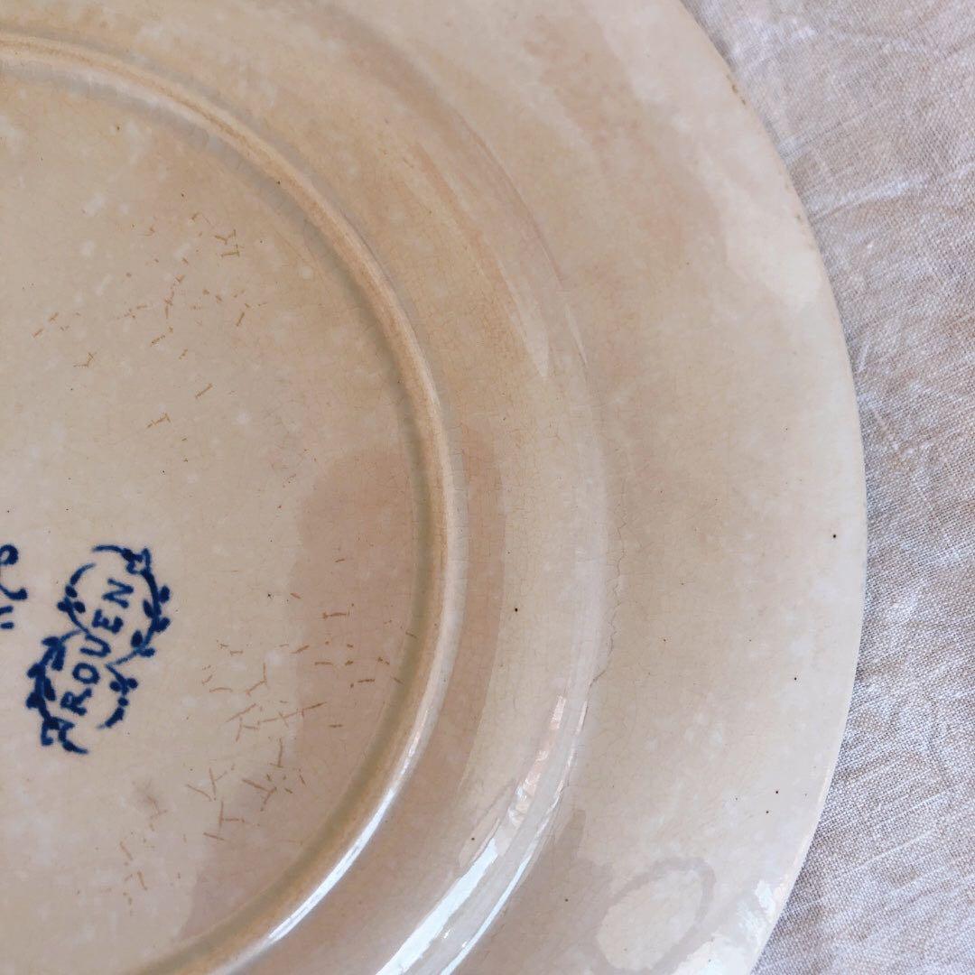 ヴィエイヤーボルドー　ルアン　ディナープレート　フランスアンティーク食器