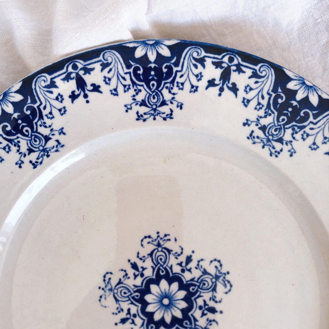 ヴィエイヤーボルドー　ルアン　ディナープレート　フランスアンティーク食器