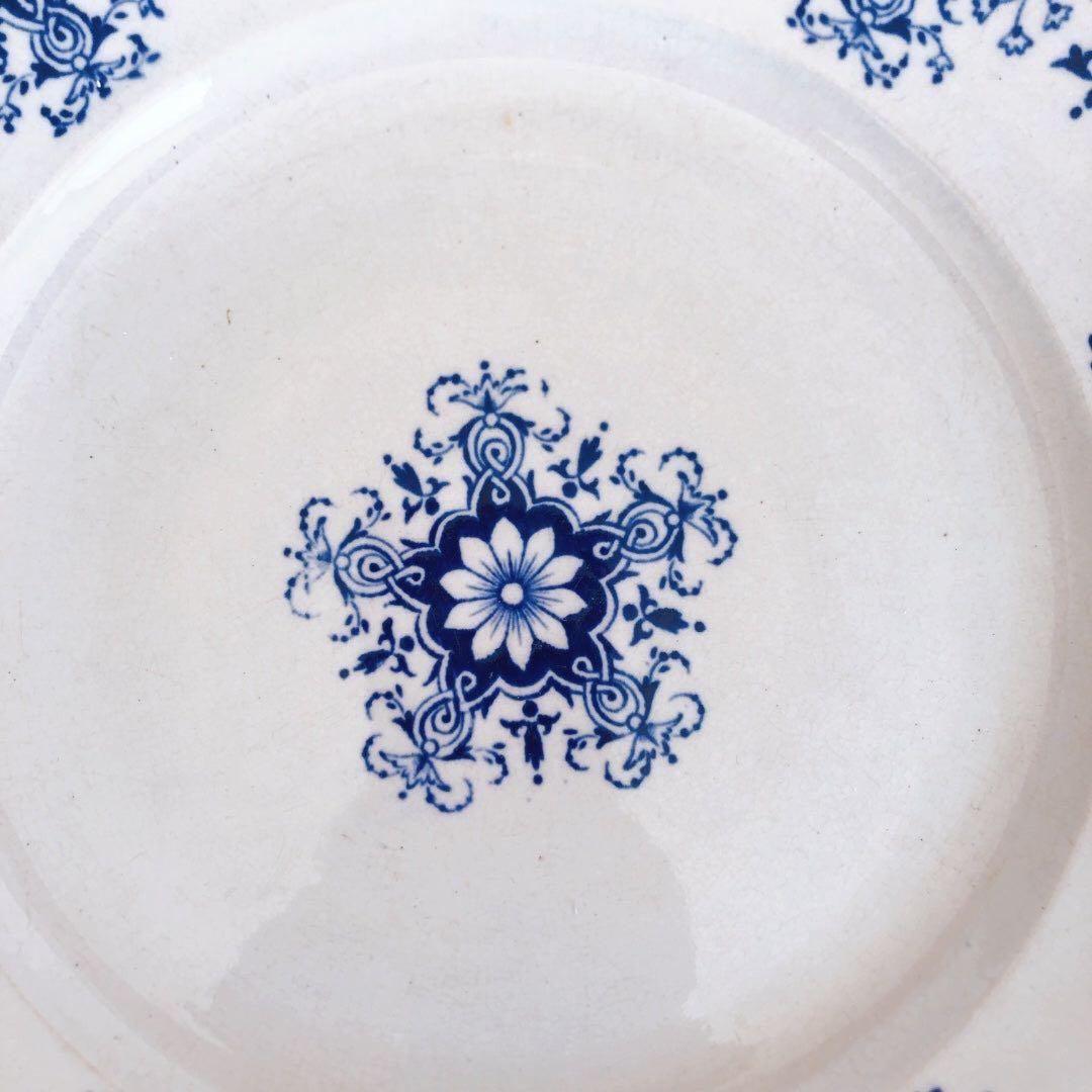 ヴィエイヤーボルドー　ルアン　ディナープレート　フランスアンティーク食器