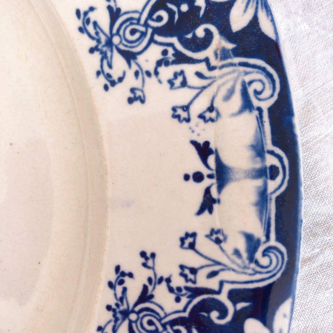 ヴィエイヤーボルドー　ルアン　ディナープレート　フランスアンティーク食器