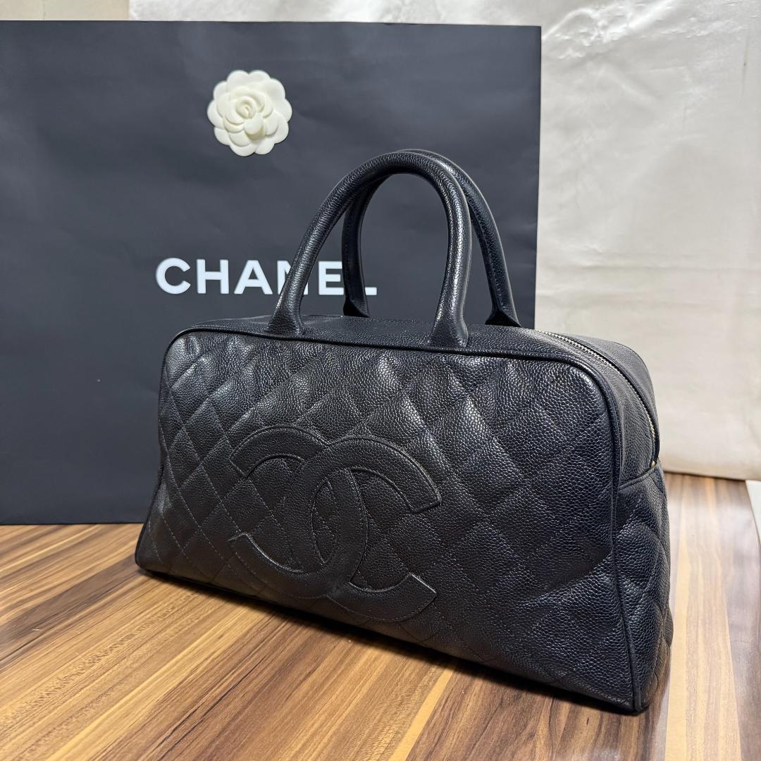 ⭐️美品⭐️CHANEL シャネル ボストン バッグ キャビアスキン ブラック