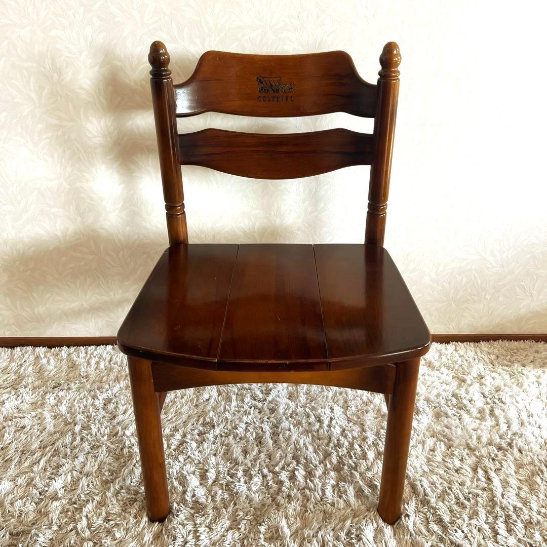 オールド カリモク コロニアル ダイニングチェア 馬車刻印 2脚 90年代 ①