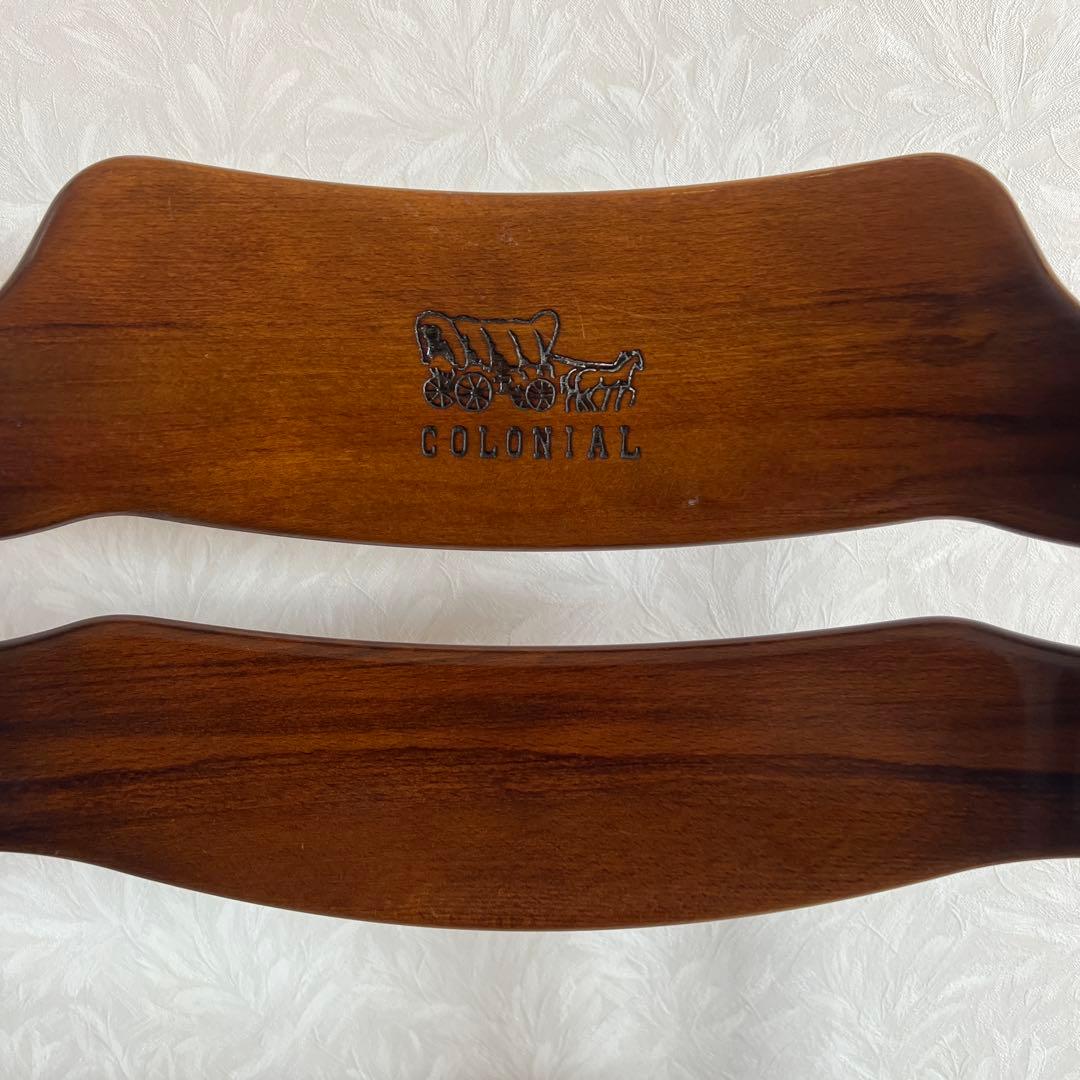 オールド カリモク コロニアル ダイニングチェア 馬車刻印 2脚 90年代 ①