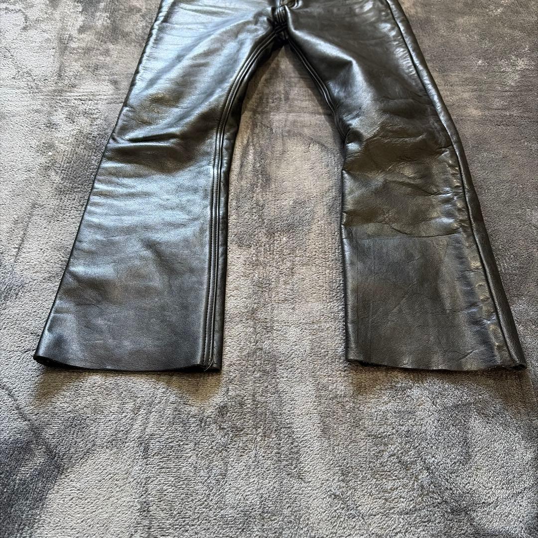 vanson バンソン　黒　レザーパンツ　29 カットオフ