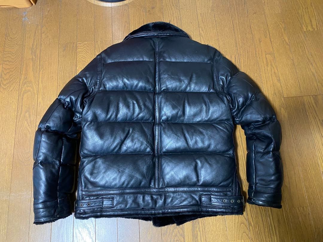【美品】 アヴィレックス Ｂ３ ダウンジャケット レザーブラック