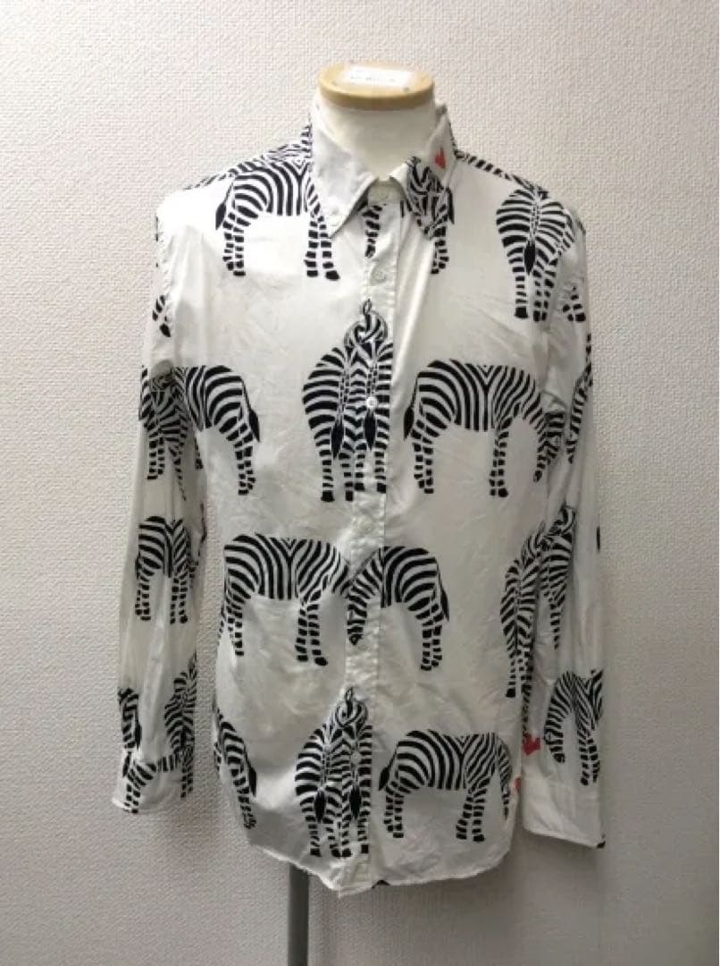 Bohemians（ボヘミアンズ）ゼブラ柄 長袖シャツ ホワイト