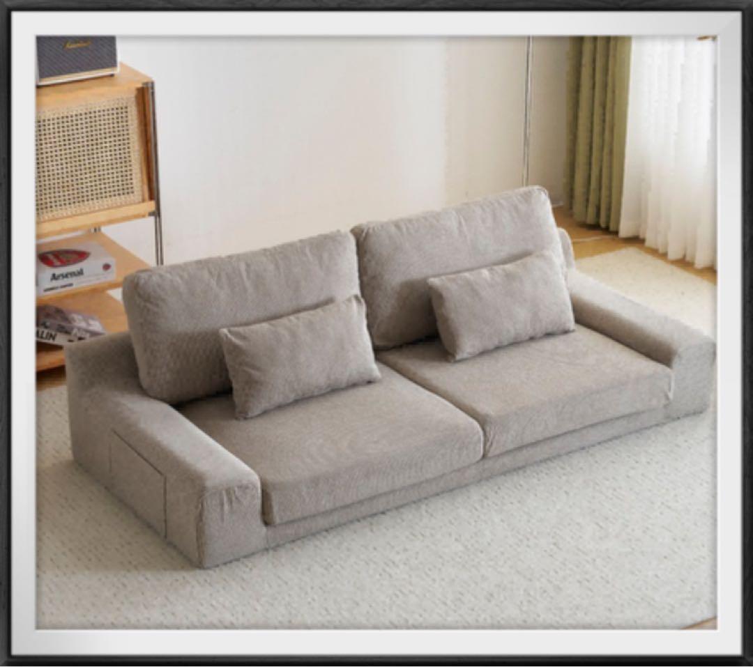 新品　ソファ　ソファー　ローソファ　フロアソファ　リビングソファ　グレー