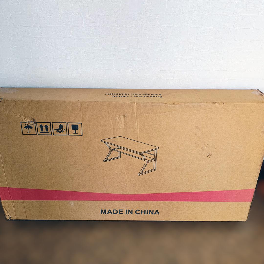 パソコンデスク コンパクト 幅100cm 収納付き 多機能 テーブル 棚付き