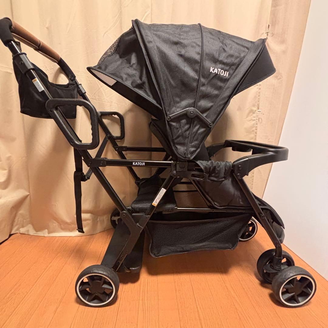 【美品】カトージ 二人でゴー 直営店モデル ブラック 二人乗りベビーカー