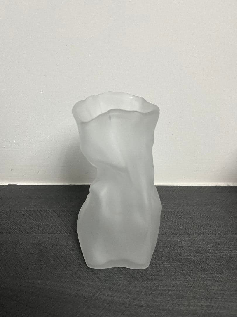 フロストガラス 花瓶 有機的デザイン