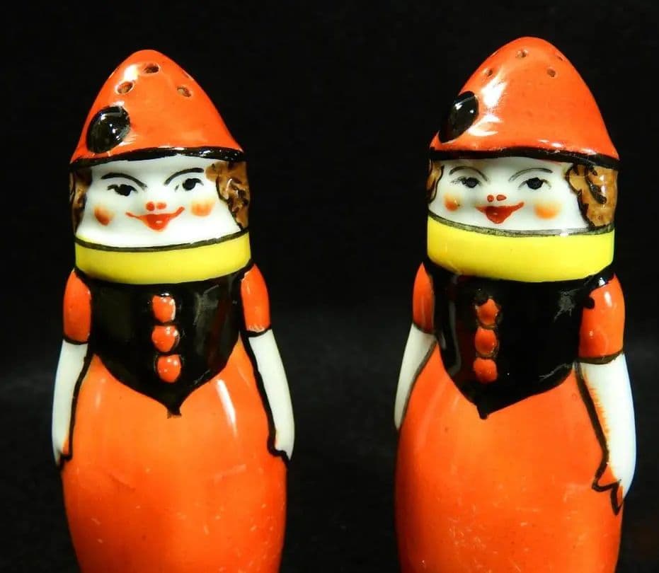 美品 オールドノリタケ デコレディ クラウン S&P シェイカー No.582