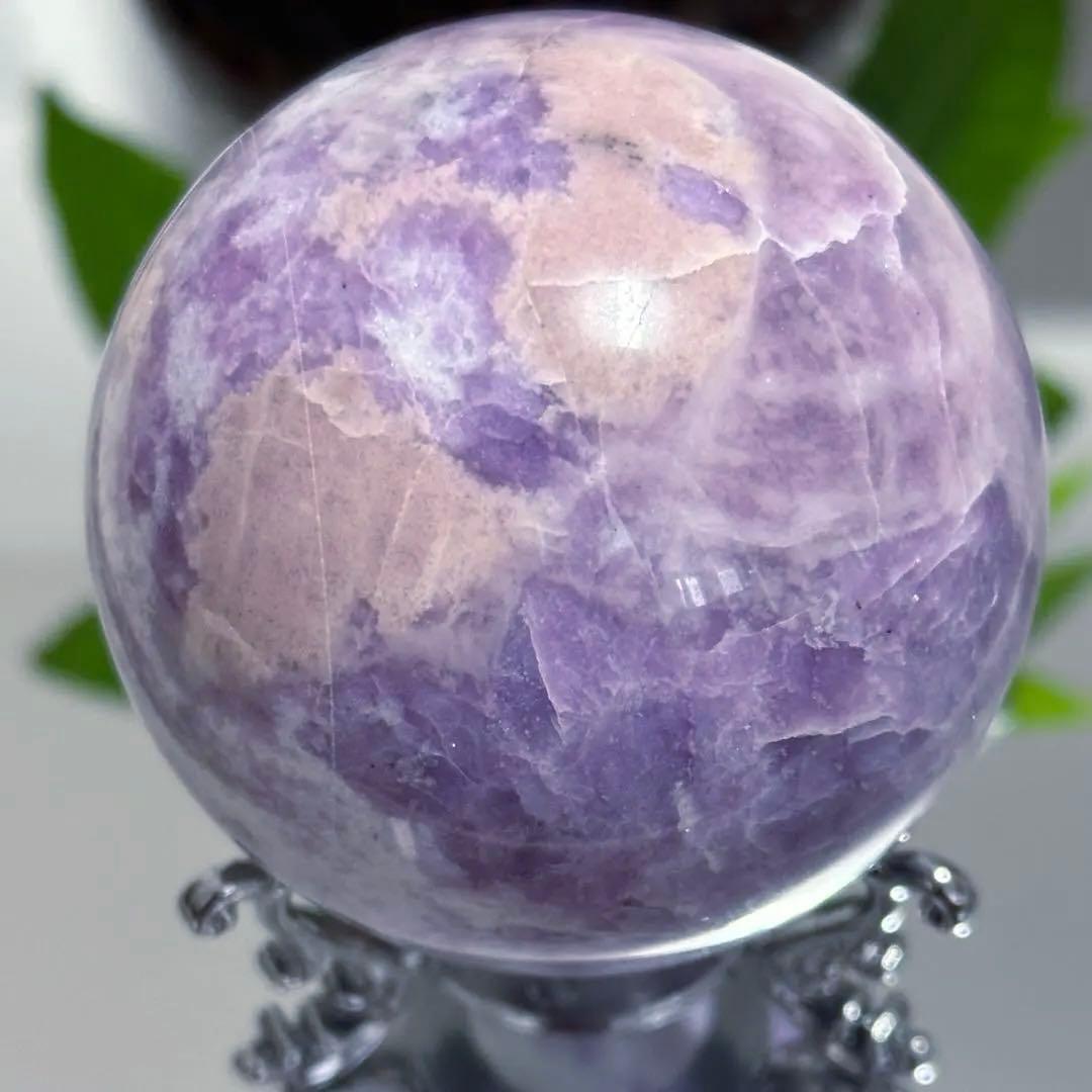 激レア 高品質 パープルマイカ スフィア 6.1cm 可愛い 紫