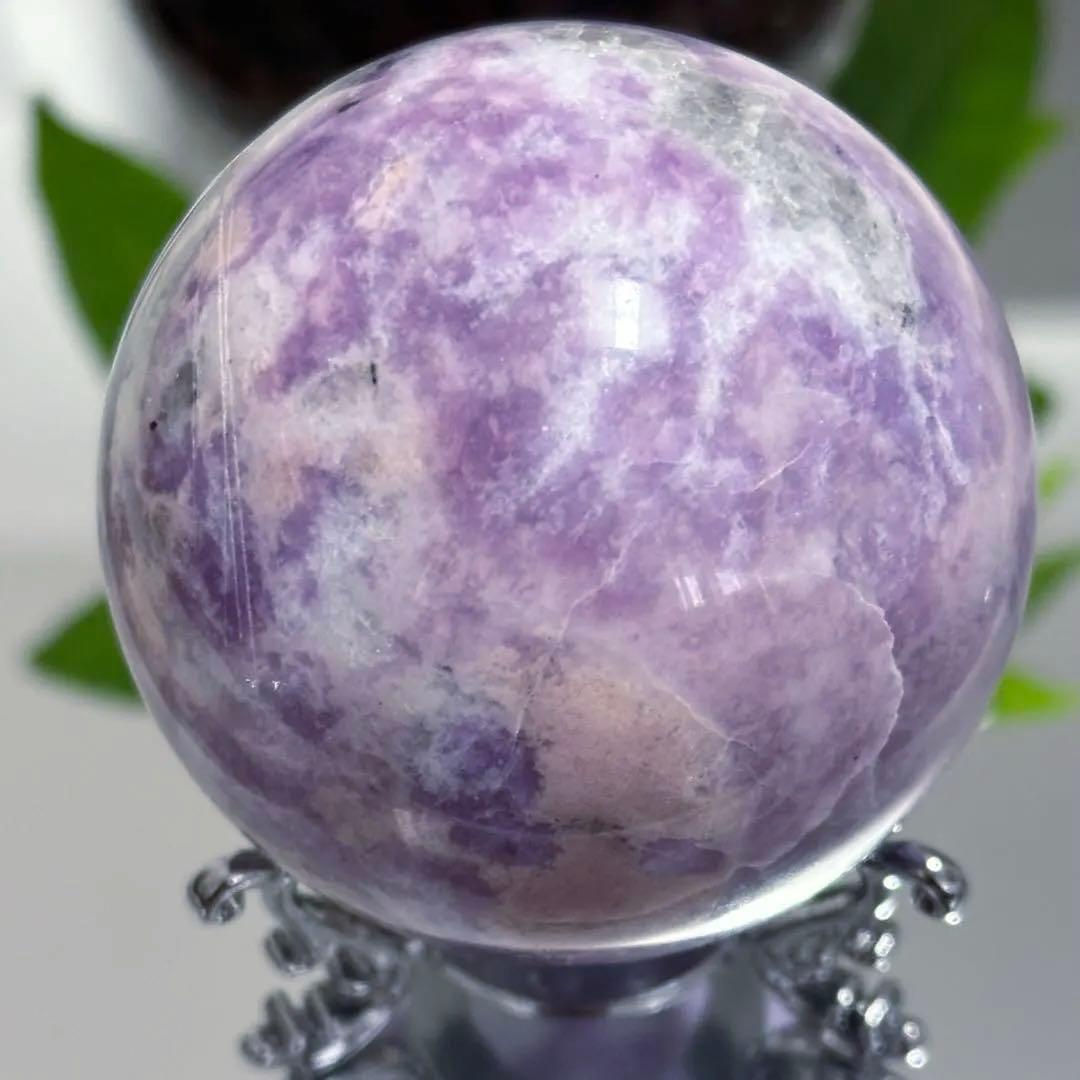 激レア 高品質 パープルマイカ スフィア 6.1cm 可愛い 紫