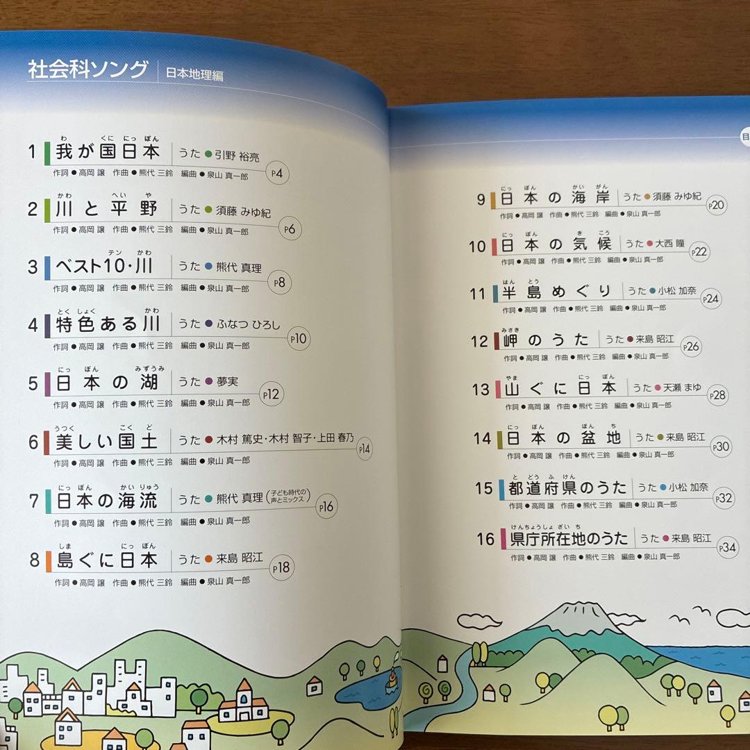 七田式　社会科ソング　理科ソング　5冊セットCD付き