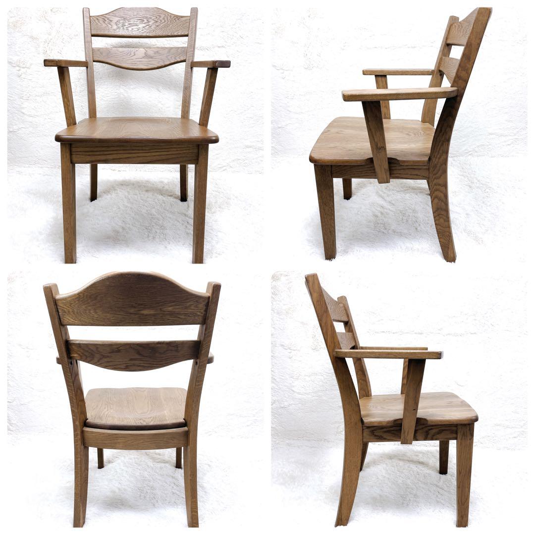 ✨稀少✨ フジシ　RINGO ARM 天然木　肘置き ダイニング デスク　チェア